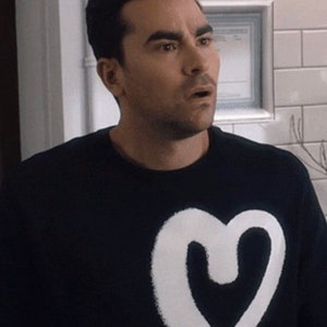 David Rose Sweatshirt with Heart - David Rose Heart Sweater - Dan Levy Fans Gift Birthday Party - David Lover Gifts Idea Christmas Costume