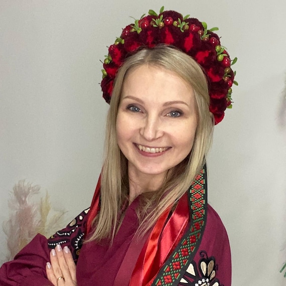 red bridal headpieces