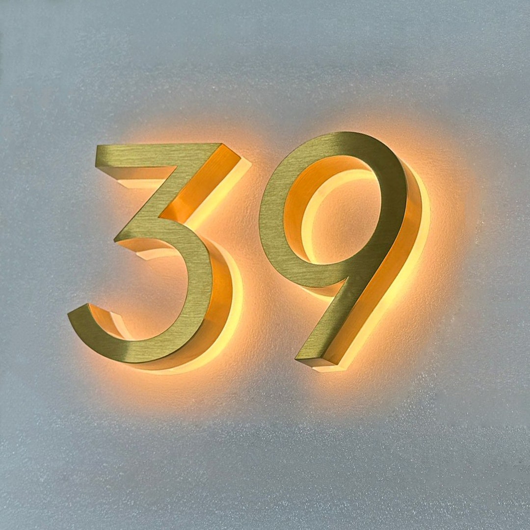 LED House Numbers, Solar Powered Address Sign, Light up House Number