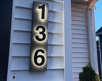 LED House Numbers, Illuminated Address Number Sign, Metal Backlit Door Number, Hotel Room Numbers Sign