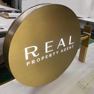 壁掛けブレードサイン 両面丸型ライトボックスサイン カスタム LED ロゴサイン 店舗 屋外吊り下げ