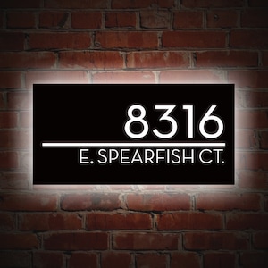 Custom House Number Sign, LED Number Box, Personalized Address Plaque, LED Light Box, Illuminated House Sign, Address Number Sign, Door Sign