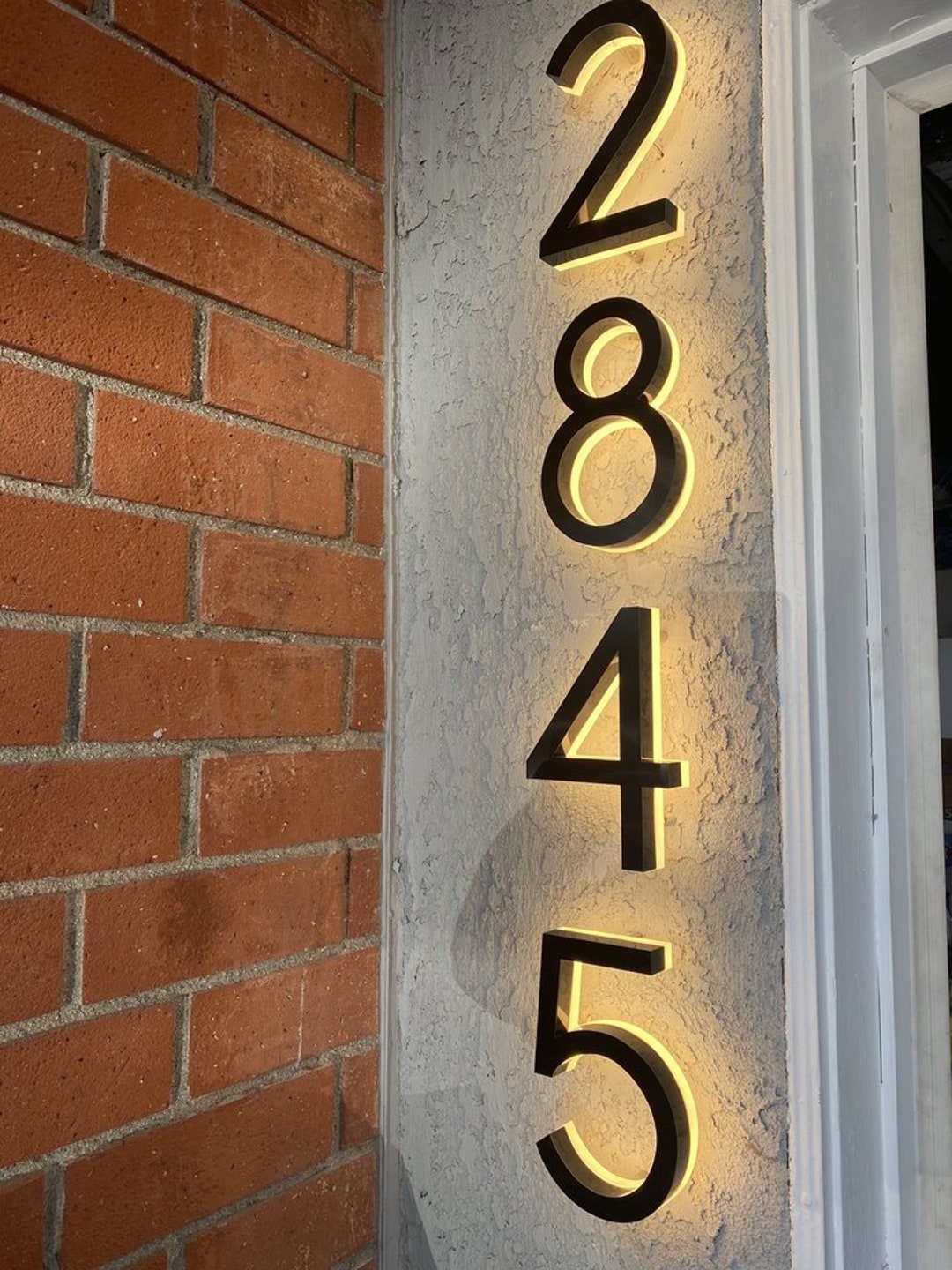 Outdoor Light up House Numbers, 3D Backlit Number Sign, LED Address