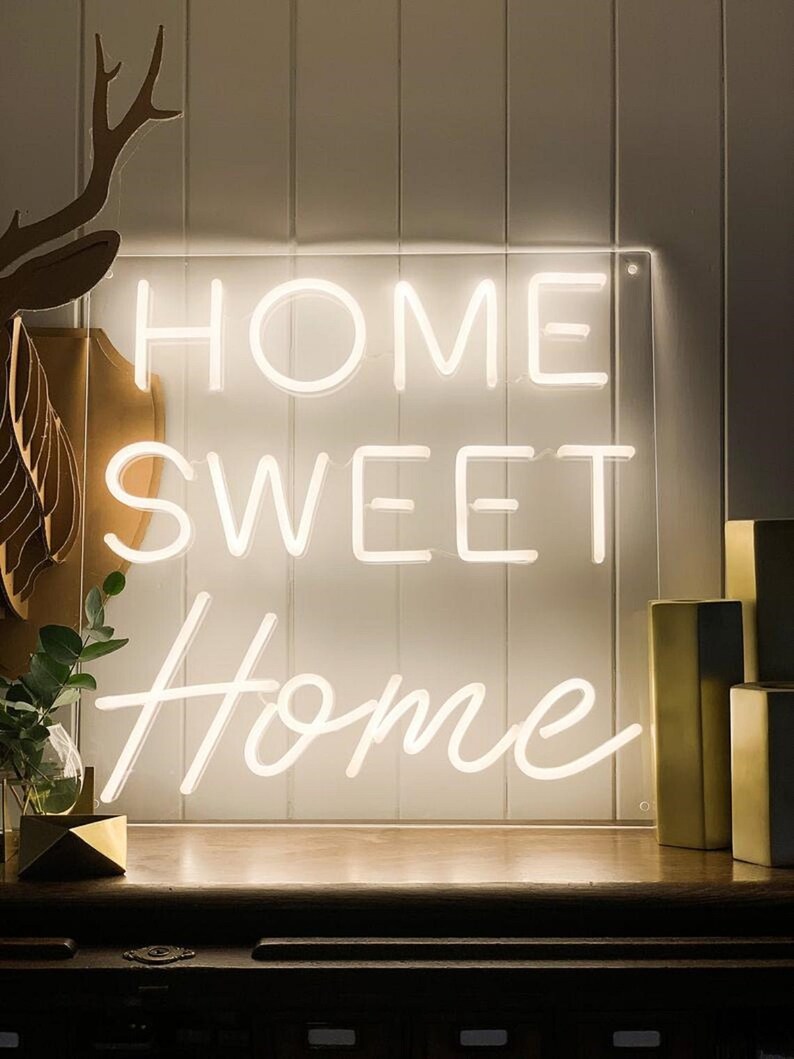 Home Sweet Home Neon Sign Home Decoration Room Wall Hangings Etsy