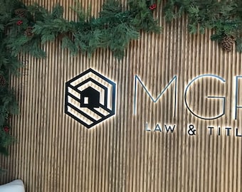 3D Metal Laser Cut Out Sign, Business Logo Illuminated Sign, Company Name Metal Backlit Sign, Beauty Salon LED Backlit Sign, Storefront Sign