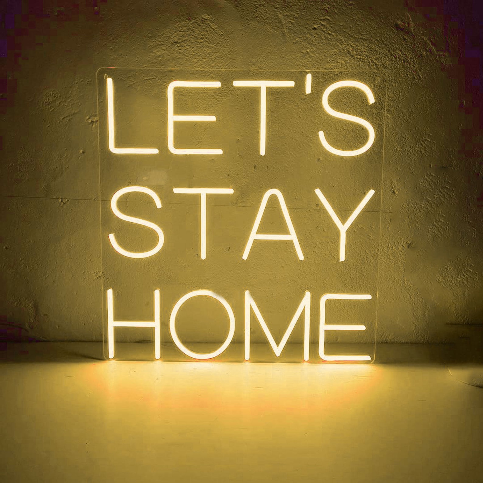 LET'S STAY HOME Neon Sign Home Decoration Wall Hangings Etsy