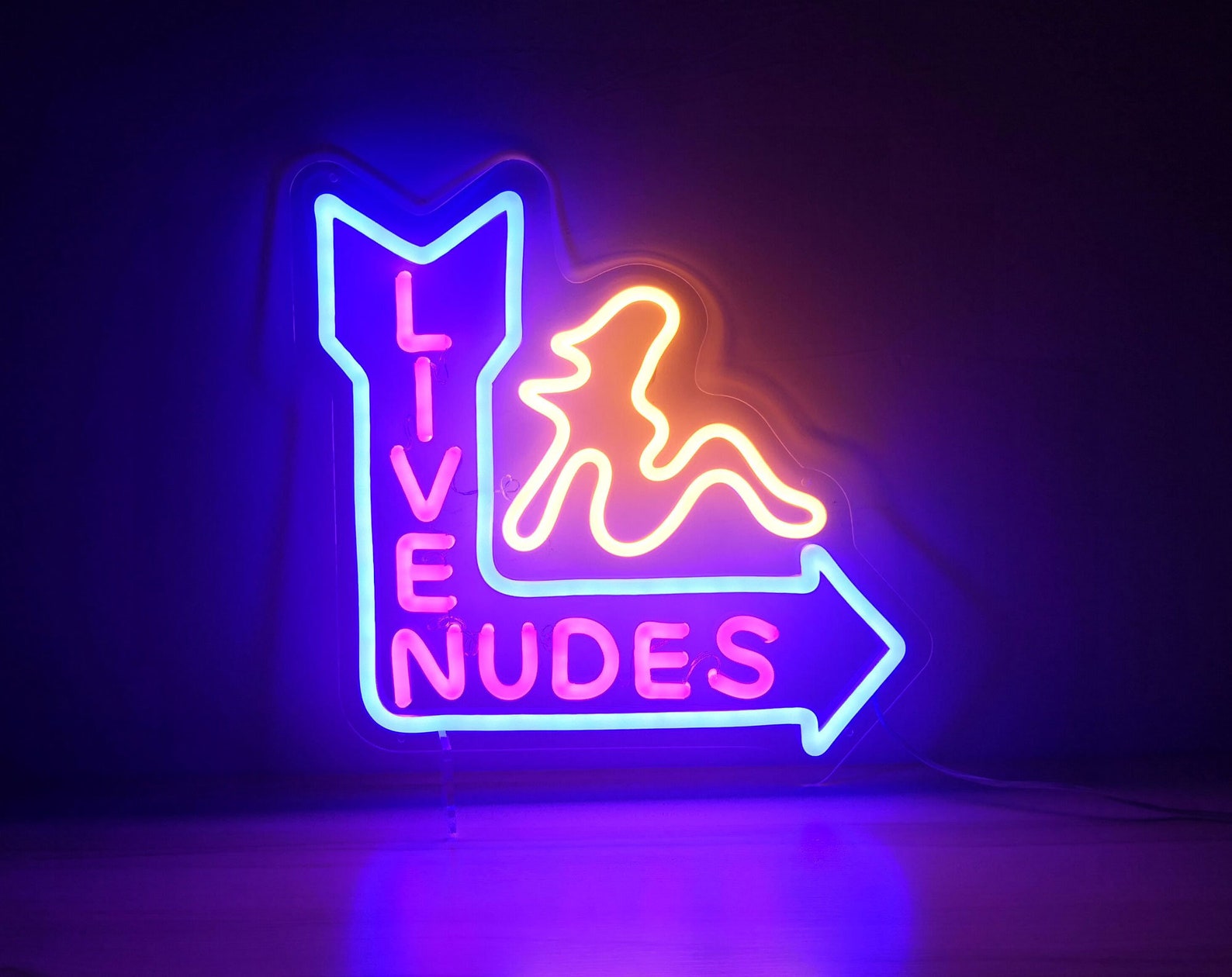 Live Nudes Neon Sign Lights Dancing Clubs Bar Strip Club image 1.