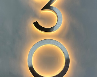 LED House Numbers, Illuminated Address Number Sign, Metal Backlit Door Number, Hotel Room Numbers Sign