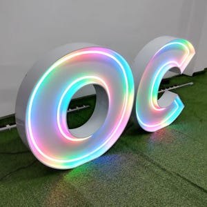 Letras de neón con números gigantes, letrero luminoso grande para fiestas de aniversario y decoraciones para eventos