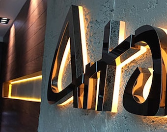 3D Backlit Metal Sign, Business Signage, Office 3D Logo, Illuminated Sign, Beauty Salon Decor, Outdoor sign, Acrylic LED Sign, Light up Sign