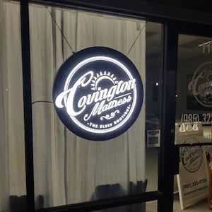 Backlit Custom Logo Sign, Metal Laser Cut Company Name Sign, LED Business Sign, Single Side Light Box, Lobby Sign, Reception Wall Decor