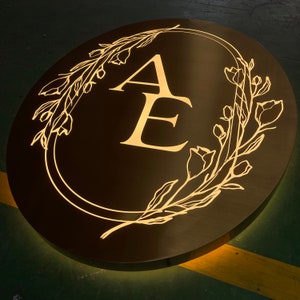 Metalowe okrągłe podświetlane diodami LED znaki logo niestandardowe logo na ścianę recepcji firmy stal nierdzewna pusta skrzynka świetlna LED firma wystrój patio zewnętrzny