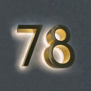 LED House Numbers, Illuminated Address Number Sign, Metal Backlit Door Number, Hotel Room Numbers Sign