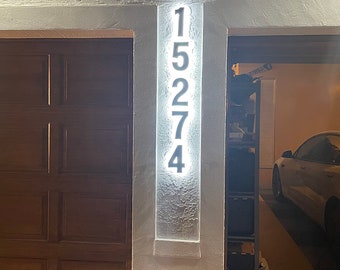 Modern LED Backlit House Numbers, Illuminated Address Number Sign, Metal Backlit Door Number, Hotel Room Numbers Sign