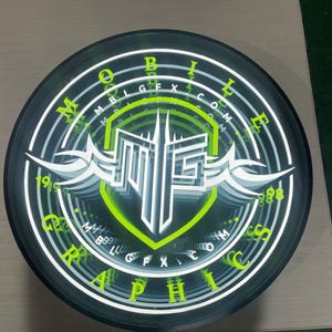 Infinity Spiegel Neon Logo Schild Business Wand Decor LED Light Up Art