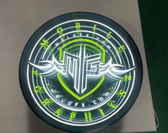 Infinity Mirror Neon Logo Sign Business Wall Decor LED Light Up Art