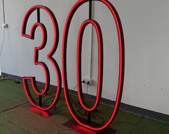 LED Neon Riesige Zahlen Festzelt Buchstaben Große Leuchtschild Jubiläum Party Event Dekorationen