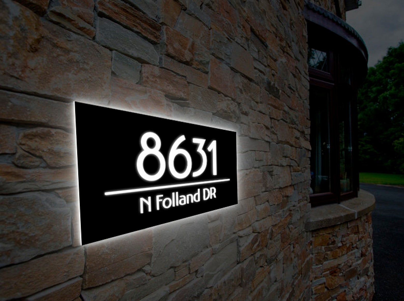 Custom House Number Sign, LED Number Box, Personalized Address Plaque ...