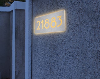 House Number Plaque Sign, LED Number Box, Personalized Address Plaque, LED Light Box, Illuminated House Sign, Address Number Sign, Door Sign