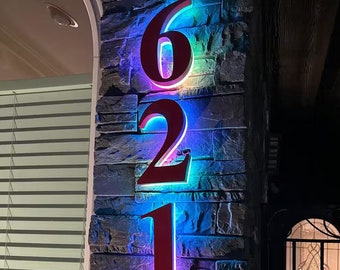 LED House Numbers, Illuminated Address Number Sign, Metal Backlit Door Number, Hotel Room Numbers Sign