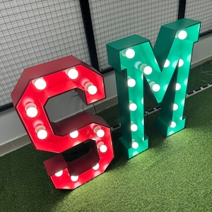Letras de letreiro números gigantes grande sinal iluminado decorações de eventos de festa de aniversário