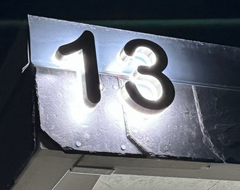 LED Backlit House Number, Address Led Sign, Solar House Number, Lighted Address Numbers, Metal Backlit Door Number, Hotel Room Numbers Sign
