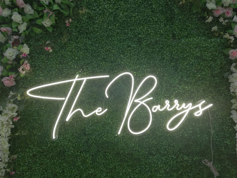 Wedding Neon Sign Family Name Custom Text Flex LED Neon