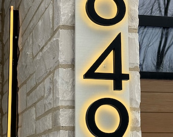 LED House Numbers, Illuminated Address Number Sign, Metal Backlit Door Number, Hotel Room Numbers Sign