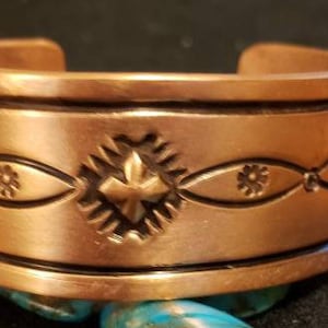 Hand-made hand-stamped Copper Cuff
