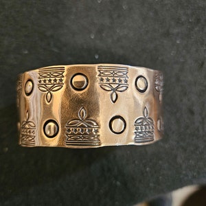 NEW: Hand-made hand-stamped Copper Cuff
