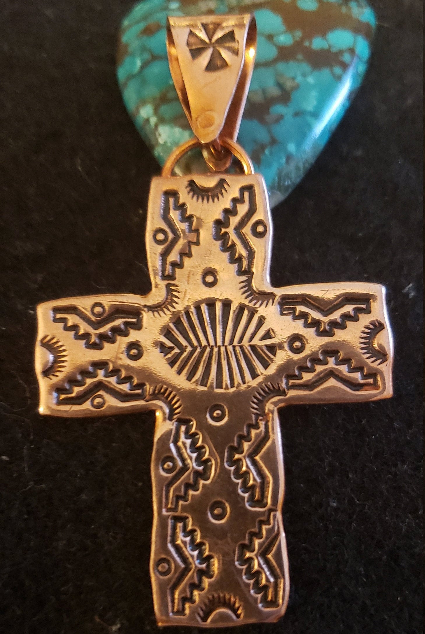 Hand-made Hand-stamped Copper Cross
