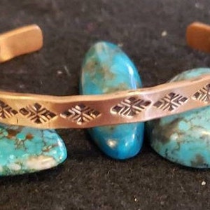 Men's Hand-made Hand-stamped Copper Cuff