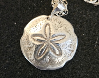 Hand-made Sand Dollar Pendant made from .999 Fine Silver