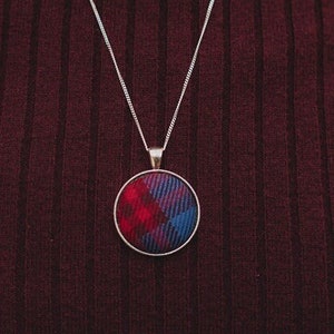 Edinburgh tartan necklace with 20&quot; sterling silver chain | Scottish necklace | Tartan gifts | Scottish jewellery