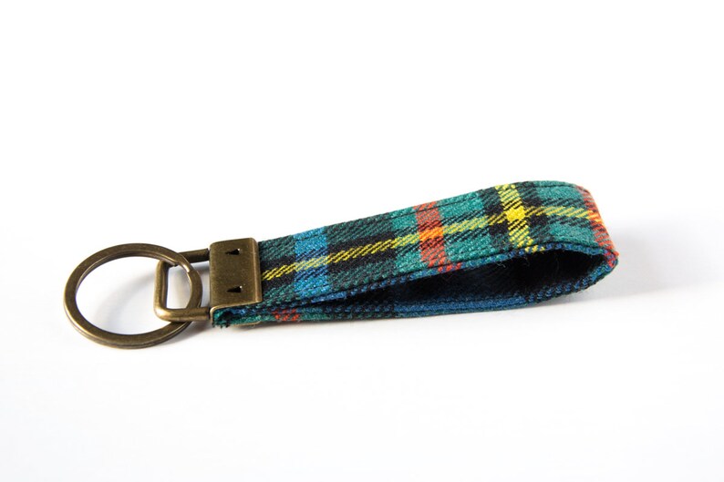 Clan MacLaren tartan key ring made in scotland| Scottish gifts Scottish fabric MacLaren tartan key fob Scottish tartan key strap