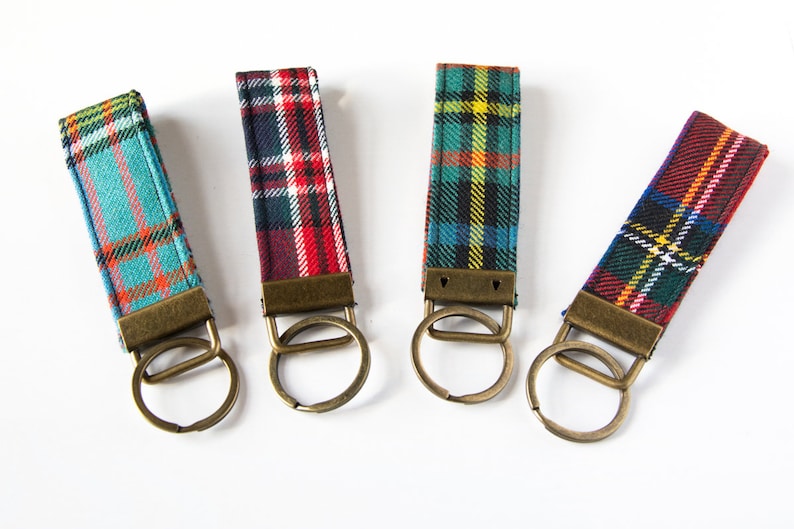 Clan MacLaren tartan key ring made in scotland| Scottish gifts Scottish fabric MacLaren tartan key fob Scottish tartan key strap