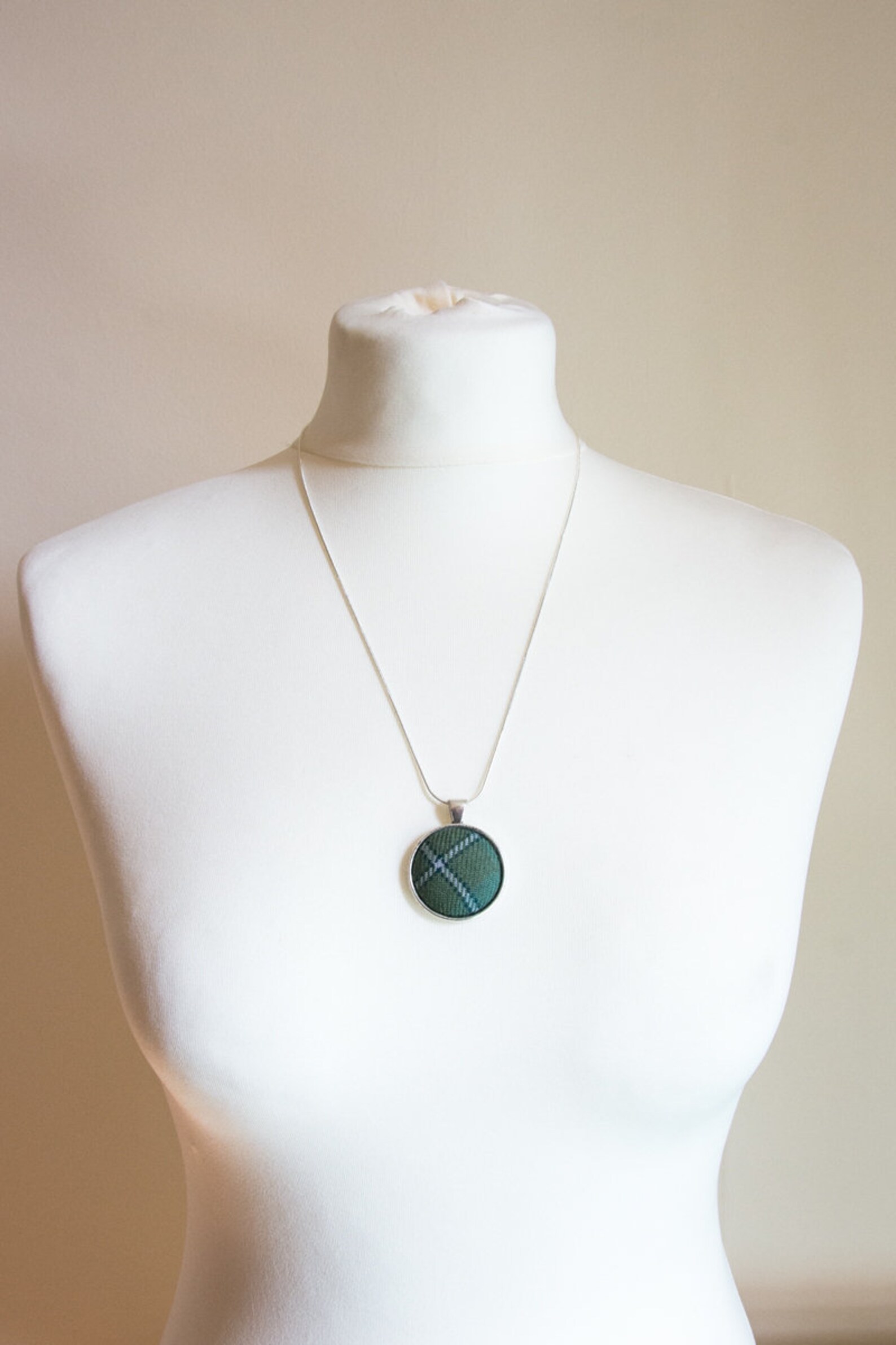 Isle of skye tartan necklace with silver plated chain  Etsy