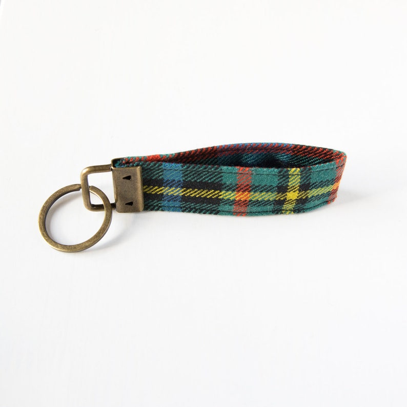 Clan MacLaren tartan key ring made in scotland| Scottish gifts Scottish fabric MacLaren tartan key fob Scottish tartan key strap