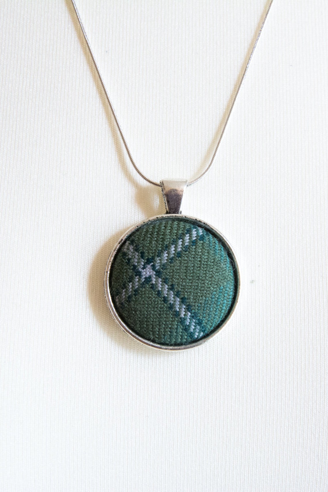 Isle of skye tartan necklace with silver plated chain  Etsy