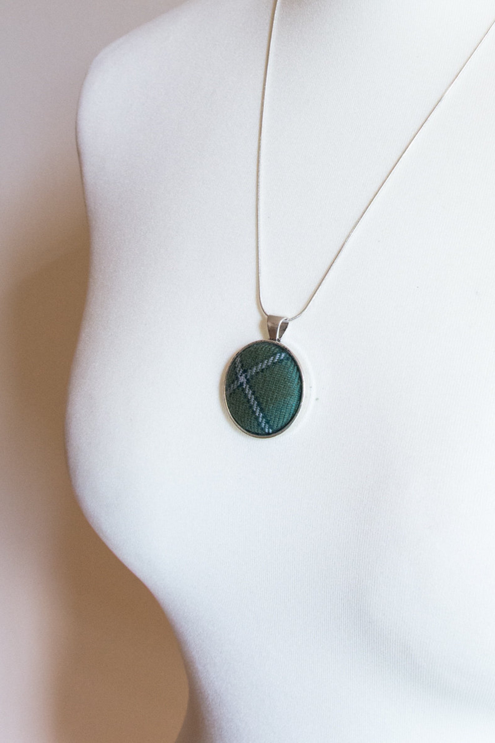 Isle of skye tartan necklace with silver plated chain  Etsy