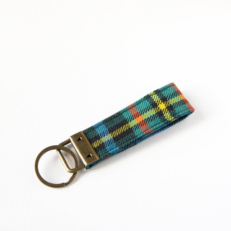 Clan MacLaren tartan key ring made in scotland| Scottish gifts Scottish fabric MacLaren tartan key fob Scottish tartan key strap