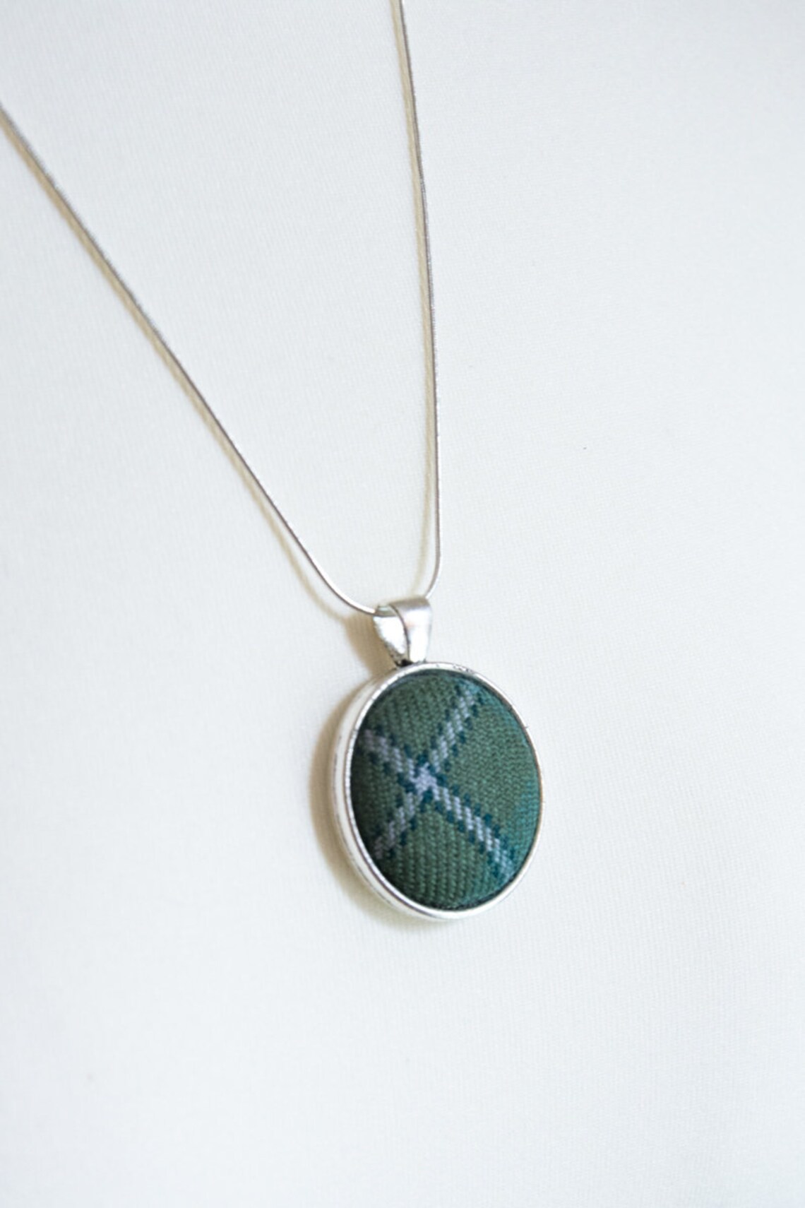 Isle of skye tartan necklace with silver plated chain  Etsy