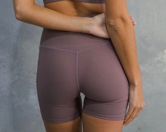 Gym Shorts pockets brown flattering running seamless