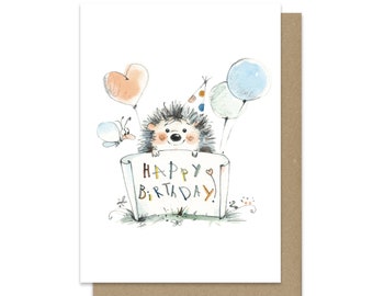 Carte Anniversaire Herisson Etsy