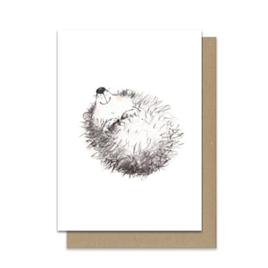 Carte postale faite main sur papier premium. Idée cadeau originale. Rêve de hérisson. Animal mignon. Il est temps de se détendre. Se détendre. Carte postale à encadrer