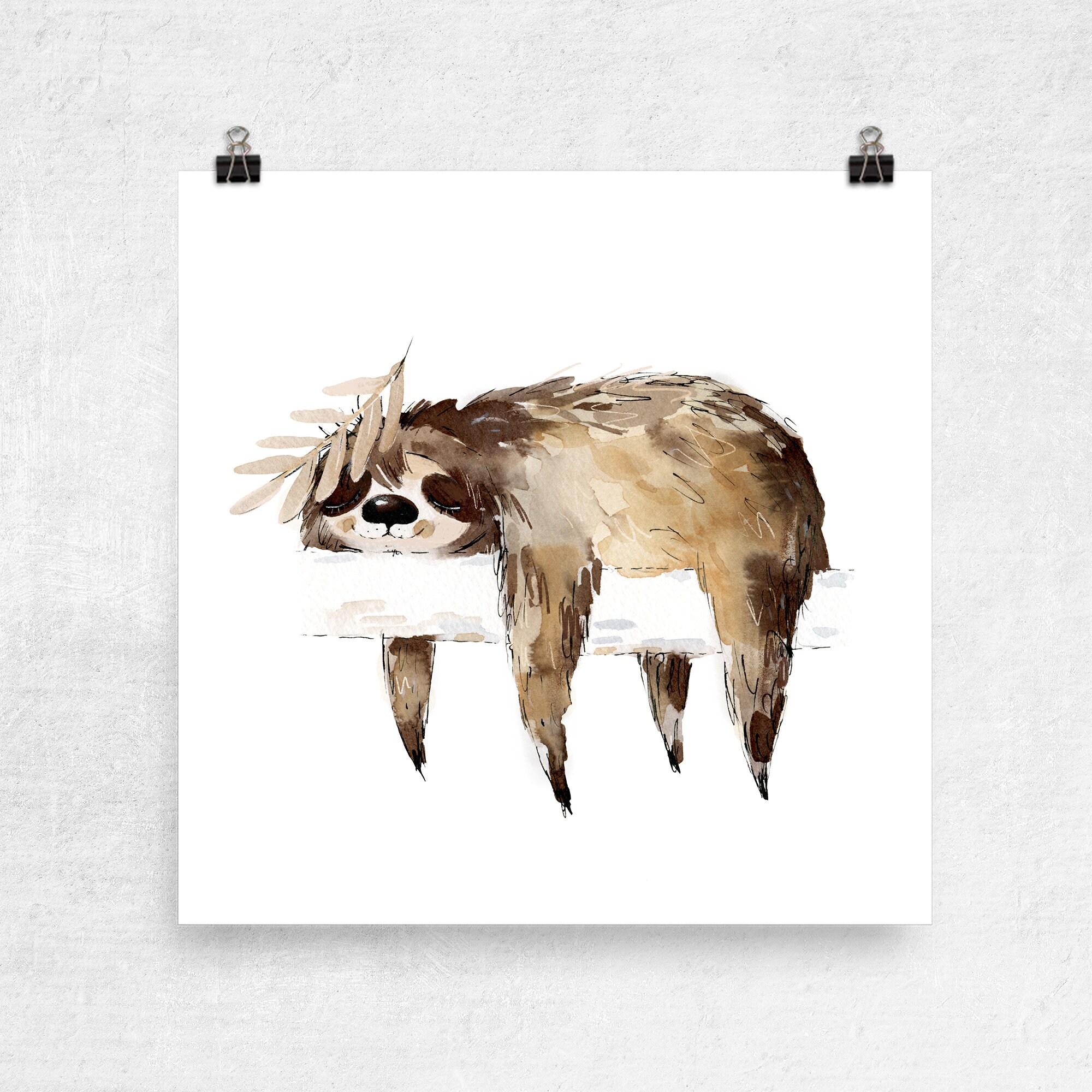 Affiche Originale avec Illustration Dessinée à La Main Dans Un Style Aquarelle Lâche. Paresse Rêveur