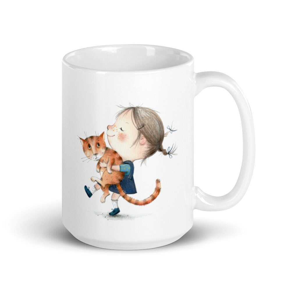 Tasse en Céramique 15Oz. Cadeau Original Pour Les Occasions Spéciales. Mignonne Petite Fille avec Ch