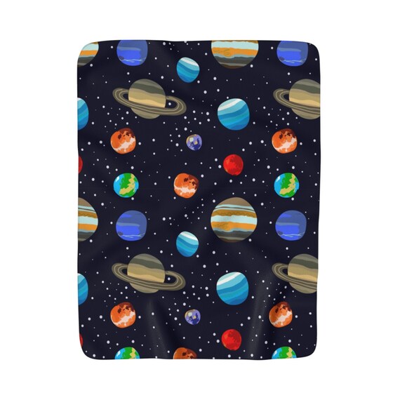 Planets In Solar System Fleece Blanket Space Theme Stars And Planets Galaxy Home Blanket For Kids Scientist Gift