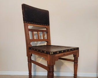 Oak Leather Chair
