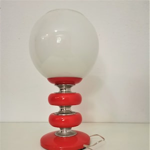 Vintage Italian Red Table Lamp, 1970s